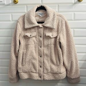 Arizona Jean Co. Women’s Dusty Pink Faux Fur Jacket
